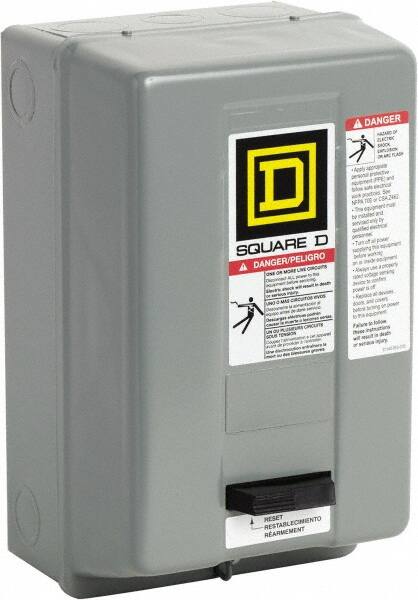 Square D - 208 Coil VAC at 60 Hz, 18 Amp, Nonreversible Enclosed Enclosure NEMA Motor Starter - 3 hp at 1 Phase, 1 Enclosure Rating - Americas Tooling