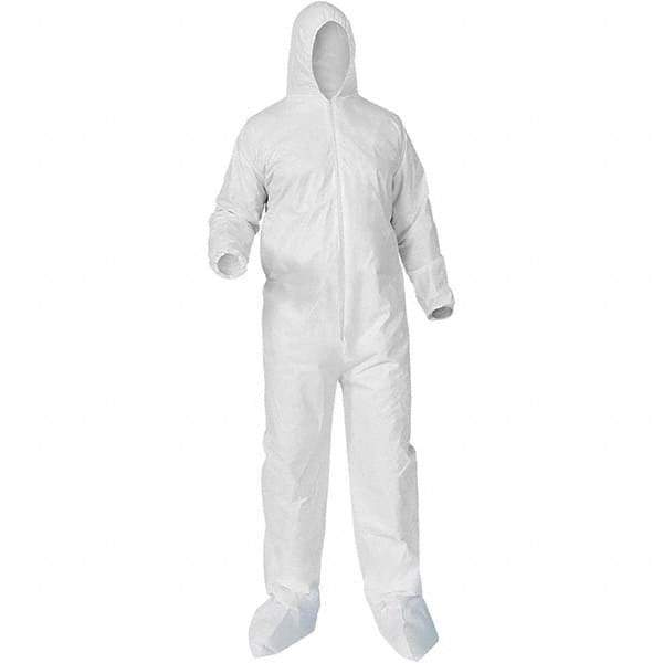 KleenGuard - Size 3XL Polypropylene General Purpose Coveralls - White, Zipper Closure, Elastic Cuffs, Elastic Ankles, Serged Seams - Americas Tooling