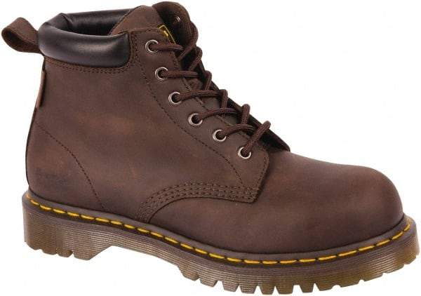 Dr. Martens - Unisex Size 7 Medium Width Steel Work Boot - Brown, Leather Upper, PVC Outsole, 6-1/2" High, Hot Weather, Non-Slip, Electrostatic Dissipative (ESD), Puncture Resistant - Americas Tooling