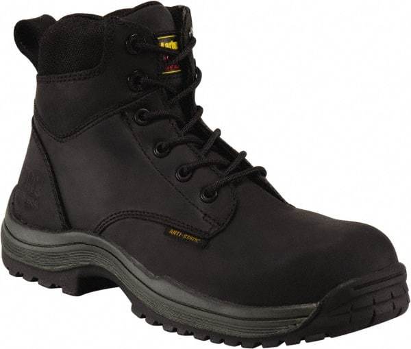 Dr. Martens - Men's Size 7 Medium Width Composite Work Boot - Black, Leather Upper, Rubber Outsole, 7" High, Hot Weather, Non-Slip, Electrostatic Dissipative (ESD) - Americas Tooling