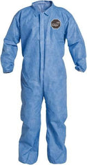 Dupont - Size 3XL Film Laminate General Purpose Coveralls - Blue, Zipper Closure, Elastic Cuffs, Elastic Ankles, Sewn Seams - Americas Tooling