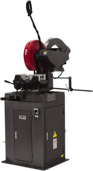 Jet - 2 Cutting Speeds, 350mm Blade Diam, Cold Saw - 1,750 & 3,500 RPM Blade Speed, Floor Machine, 3 Phase, Compatible with Non-Ferrous Material - Americas Tooling