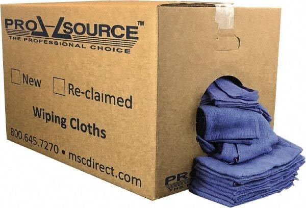 PRO-SOURCE - Virgin Cotton Huck Rag - Lint-Free, Blue, 5 to 7 Pieces per Lb, 16 x 25", Comes in Box - Americas Tooling