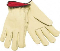 MCR Safety - Size M Cold Protection Work Gloves - For Work & Driver, Uncoated, Natural/Red, Paired - Americas Tooling