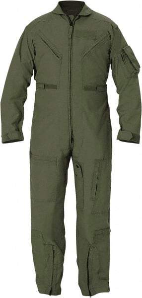 PROPPER - Size 44 Short, Green, Two Way Zipper, Flame Resistant/Retardant Flight Suit - 44" Chest, Nomex, 6 Pockets, Sewn to Mil Spec FNS/PD 96-17 (MIL-C-83141A), Adjustable Waist Belt with Hook and Loop Closure, Bi-Swing Back - Americas Tooling