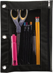 ADVANTUS - 1 Compartment, 10 Inch Wide x 1/8 Inch Deep x 7-3/8 Inch High, Pencil Holder - Vinyl, Black and Clear - Americas Tooling