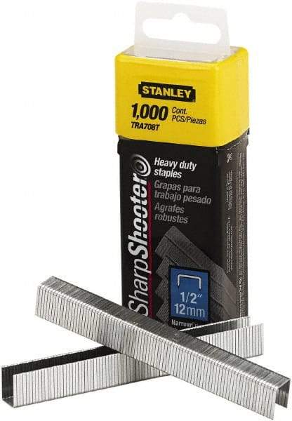 Stanley Bostitch - 1/2" Leg Length, Steel Staple Gun Staples - 80 Sheet Capacity, For Use with Stanley TR150 - Americas Tooling