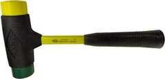 NUPLA - 2-1/2 Lb Head 2" Face Composite Dead Blow Replaceable Tip Sledge Hammer - 13-1/2" OAL, Fiberglass Handle - Americas Tooling