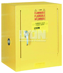 Piggyback Storage Cabinet - #5470 - 17 x 18 x 22" - 4 Gallon - w/one shelf, 1-door manual close - Yellow Only - Americas Tooling