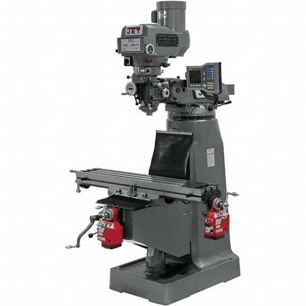 Jet - 49 x 9" 230V Variable Speed Pulley Control 3 Phase Knee Milling Machine - Americas Tooling