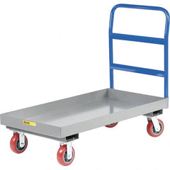 Little Giant - 3,600 Lb Capacity Steel Platform Truck - Steel Deck, 24" OAW, 48" Platform Length, Polyurethane Casters - Americas Tooling