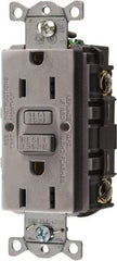 Hubbell Wiring Device-Kellems - 1 Phase, 5-15R NEMA, 125 VAC, 15 Amp, GFCI Receptacle - 2 Pole, Back and Side Wiring, Commercial Grade - Americas Tooling