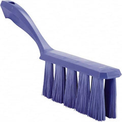 Vikan - 3.9" Bristle Length, Polyester Cleaning & Finishing Brush - 3" Long x 6-1/2" Wide Head, 13" OAL, Easy Grip Handle, Purple, Polypropylene Block - Americas Tooling