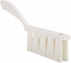 Vikan - 3.9" Bristle Length, Polyester Cleaning & Finishing Brush - 3" Long x 6-1/2" Wide Head, 13" OAL, Easy Grip Handle, White, Polypropylene Block - Americas Tooling