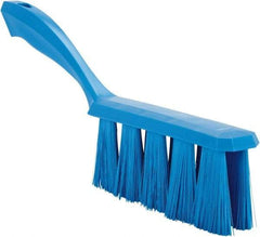 Vikan - 3.9" Bristle Length, Polyester Cleaning & Finishing Brush - 3" Long x 6-1/2" Wide Head, 13" OAL, Easy Grip Handle, Blue, Polypropylene Block - Americas Tooling