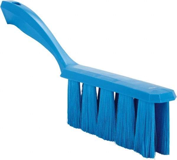 Vikan - 3.9" Bristle Length, Polyester Cleaning & Finishing Brush - 3" Long x 1-1/2" Wide Head, 13" OAL, Easy Grip Handle, Blue, Polypropylene Block - Americas Tooling