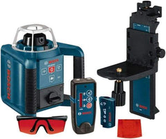 Bosch - 1,000' Measuring Range, 1/8" at 100' Accuracy, Self-Leveling Horizontal & Vertical Rotary Laser - ±5° Self Leveling Range, 1 Beam, 2-D Battery Included - Americas Tooling