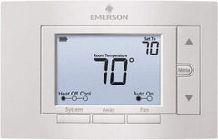 White-Rodgers - 50 to 99°F, 2 Heat, 2 Cool, Digital Nonprogrammable Thermostat - 20 to 30 Volts, 1.77" Inside Depth x 1.77" Inside Height x 5-1/4" Inside Width, Horizontal Mount - Americas Tooling