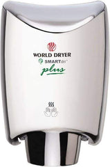 World Dryer - 1200 Watt Silver Finish Electric Hand Dryer - 100/120 Volts, 10 Amps, 9.3" Wide x 12-1/2" High x 7.6" Deep - Americas Tooling