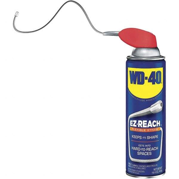 WD-40 - 14.4 oz EZ-Reach Multi-Use Product with 8" Flexible Smart Straw, Sprays 2 Ways - Multi-Purpose Lubricant: Stop Squeaks, Removes & Protects, Loosens Rusted Parts, Free Sticky Mechanisms, Drives Out Moisture - Americas Tooling