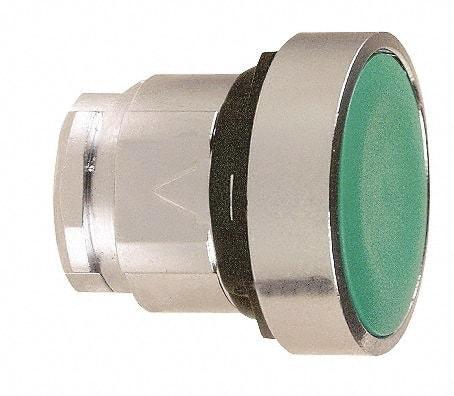 Schneider Electric - 22mm Mount Hole, Flush, Pushbutton Switch Only - Round, Green Pushbutton, Nonilluminated, Momentary (MO) - Americas Tooling