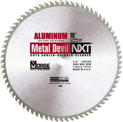 M.K. MORSE - 10" Diam, 5/8" Arbor Hole Diam, 72 Tooth Wet & Dry Cut Saw Blade - Steel, Standard Round Arbor - Americas Tooling