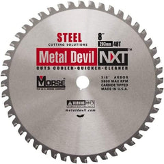 M.K. MORSE - 8" Diam, 5/8" Arbor Hole Diam, 48 Tooth Wet & Dry Cut Saw Blade - Steel, Standard Round Arbor - Americas Tooling