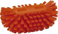 Vikan - 1-1/2" Bristle Length, Polyester Utility Scrub Brush - 5-1/2" Wide Head, 8" OAL, European Threaded Handle, Orange, Polypropylene Block - Americas Tooling