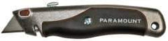 Paramount - Retractable Utility Knife - 2-3/8" Blade, Aluminum with Rubber Grip Insert Handle, 1 Blade Included - Americas Tooling