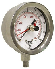 Winters - 2-1/2" Dial, 1/4 Thread, 0-60 Scale Range, Pressure Gauge - Lower Connection Mount, Accurate to 1% of Scale - Americas Tooling