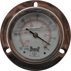 Winters - 2-1/2" Dial, 1/4 Thread, 30 Scale Range, Pressure Gauge - Front Flange Panel Mount, Center Back Connection Mount, Accurate to 1.6% of Scale - Americas Tooling