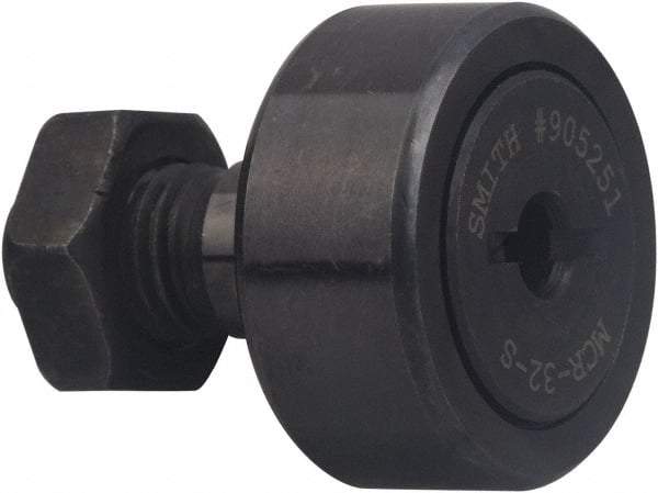 Accurate Bushing - 85mm Roller Diam x 35mm Width, 30mm Stud Diam x 63mm Length, Sealed Stud Cam Follower - Carbon Steel, 32mm Thread Length, M30x1.5 Thread, 100mm OAL, 45,000 N Dynamic Cap, 85,000 N Static Cap - Americas Tooling