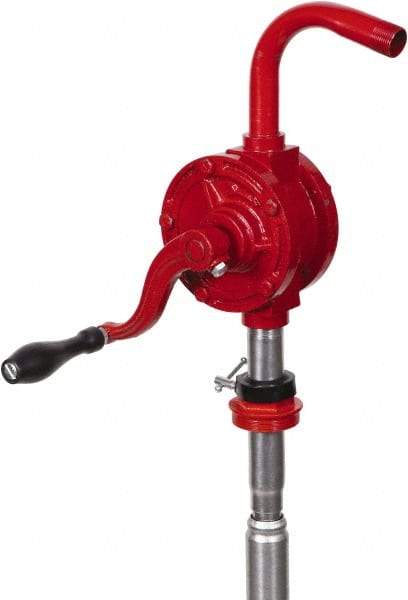 PRO-LUBE - Oil & Fuel Lubrication 0.07 Gal/Turn Flow Cast Iron Rotary Hand Pump - For 15 to 55 Gal Container - Americas Tooling