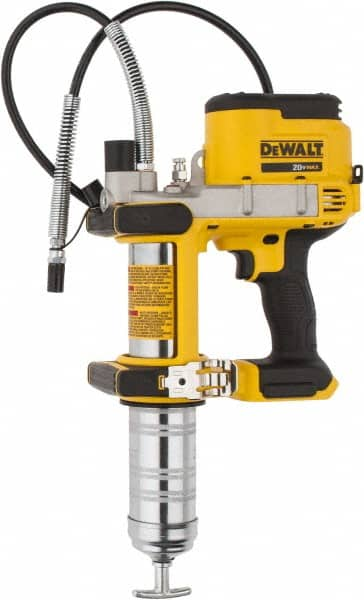 DeWALT - 10,000 Max psi, Flexible Battery-Operated Grease Gun - 16 oz Capacity, Bulk & Cartridge Fill, Includes Shoulder Strap - Americas Tooling