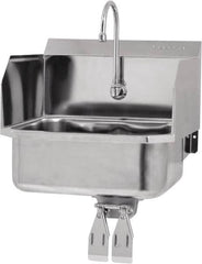 SANI-LAV - 17" Long x 14" Wide Inside, 1 Compartment, Grade 304 Stainless Steel Hands Free Hand Sink - 18 Gauge, 19" Long x 18" Wide x 21" High Outside, 7" Deep - Americas Tooling