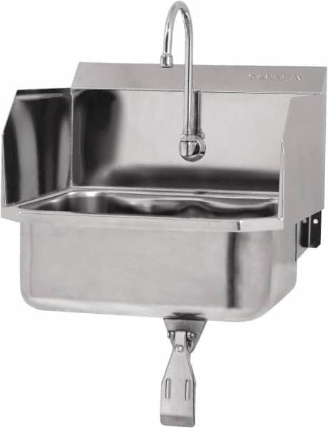 SANI-LAV - 17" Long x 14" Wide Inside, 1 Compartment, Grade 304 Stainless Steel Hands Free Hand Sink - 18 Gauge, 19" Long x 18" Wide x 21" High Outside, 7" Deep - Americas Tooling