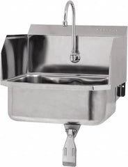 SANI-LAV - 17" Long x 14" Wide Inside, 1 Compartment, Grade 304 Stainless Steel Hands Free Hand Sink - 18 Gauge, 19" Long x 18" Wide x 21" High Outside, 7" Deep - Americas Tooling