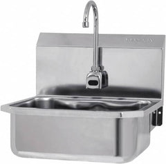 SANI-LAV - 17" Long x 14" Wide Inside, 1 Compartment, Grade 304 Stainless Steel Hands Free Hand Sink - 18 Gauge, 19" Long x 18" Wide x 21" High Outside, 7" Deep - Americas Tooling