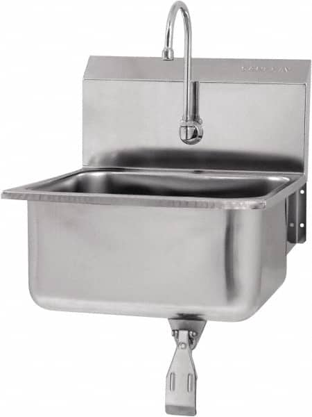 SANI-LAV - 19" Long x 16" Wide Inside, 1 Compartment, Grade 304 Stainless Steel Hands Free Hand Sink - 18 Gauge, 21" Long x 20" Wide x 24" High Outside, 10" Deep - Americas Tooling