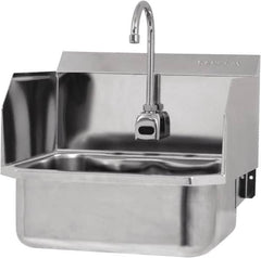 SANI-LAV - 17" Long x 14" Wide Inside, 1 Compartment, Grade 304 Stainless Steel Hands Free Hand Sink - 18 Gauge, 19" Long x 18" Wide x 21" High Outside, 7" Deep - Americas Tooling