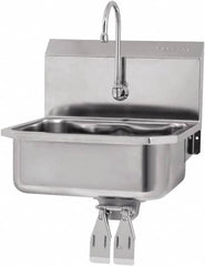 SANI-LAV - 17" Long x 14" Wide Inside, 1 Compartment, Grade 304 Stainless Steel Hands Free Hand Sink - 18 Gauge, 19" Long x 18" Wide x 21" High Outside, 7" Deep - Americas Tooling