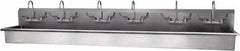 SANI-LAV - 117" Long x 16-1/2" Wide Inside, 1 Compartment, Grade 304 Stainless Steel Hand Sink - 16 Gauge, 120" Long x 20" Wide x 18" High Outside, 8" Deep - Americas Tooling