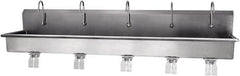 SANI-LAV - 97" Long x 16-1/2" Wide Inside, 1 Compartment, Grade 304 Stainless Steel Hands Free Hand Sink - 16 Gauge, 100" Long x 20" Wide x 18" High Outside, 8" Deep - Americas Tooling