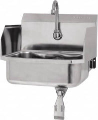 SANI-LAV - 14" Long x 11" Wide Inside, 1 Compartment, Grade 304 Stainless Steel Hands Free Hand Sink - 18 Gauge, 16" Long x 15-1/4" Wide x 16" High Outside, 5" Deep - Americas Tooling