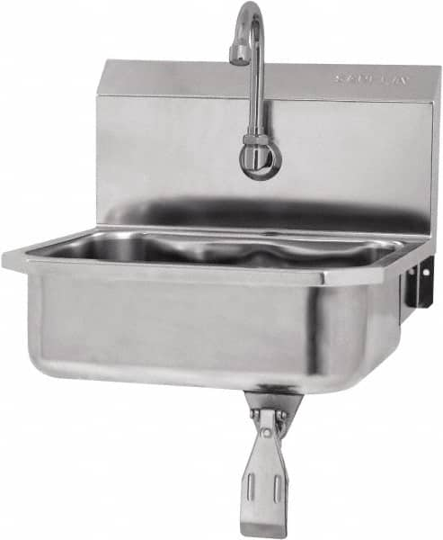 SANI-LAV - 14" Long x 11" Wide Inside, 1 Compartment, Grade 304 Stainless Steel Hands Free Hand Sink - 18 Gauge, 16" Long x 15-1/4" Wide x 16" High Outside, 5" Deep - Americas Tooling