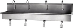 SANI-LAV - 77" Long x 16-1/2" Wide Inside, 1 Compartment, Grade 304 Stainless Steel Hands Free Hand Sink - 16 Gauge, 80" Long x 20" Wide x 18" High Outside, 8" Deep - Americas Tooling