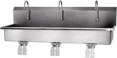 SANI-LAV - 57" Long x 16-1/2" Wide Inside, 1 Compartment, Grade 304 Stainless Steel Hands Free Hand Sink - 16 Gauge, 60" Long x 20" Wide x 18" High Outside, 8" Deep - Americas Tooling