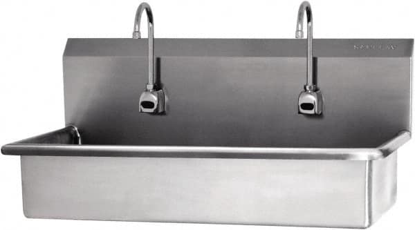 SANI-LAV - 57" Long x 16-1/2" Wide Inside, 1 Compartment, Grade 304 Stainless Steel Hands Free Hand Sink - 16 Gauge, 40" Long x 20" Wide x 18" High Outside, 8" Deep - Americas Tooling