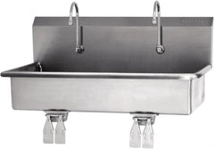 SANI-LAV - 37" Long x 16-1/2" Wide Inside, 1 Compartment, Grade 304 Stainless Steel Hands Free Hand Sink - 16 Gauge, 40" Long x 20" Wide x 18" High Outside, 8" Deep - Americas Tooling