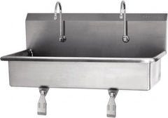 SANI-LAV - 37" Long x 16-1/2" Wide Inside, 1 Compartment, Grade 304 Stainless Steel Hands Free Hand Sink - 16 Gauge, 40" Long x 20" Wide x 18" High Outside, 8" Deep - Americas Tooling